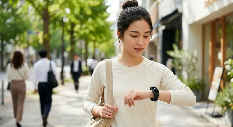 1万円以下で手軽に通知を受け取れる高コスパなスマートバンドの日常イメージ