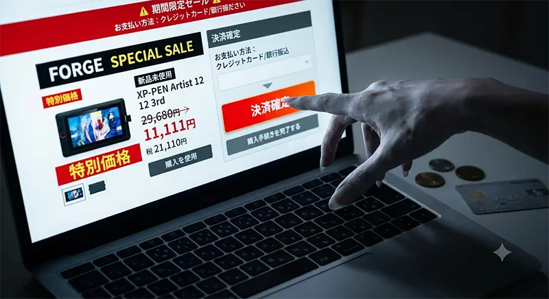 ネット通販のフィッシング詐欺サイトへの警戒イメージ