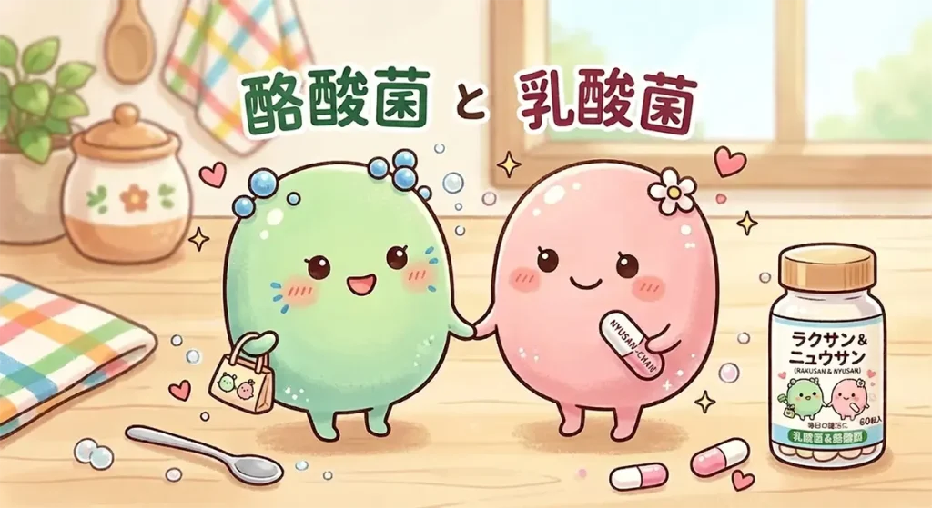 酪酸菌と乳酸菌の画像