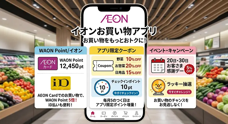 イオンお買い物アプリの画面イメージ