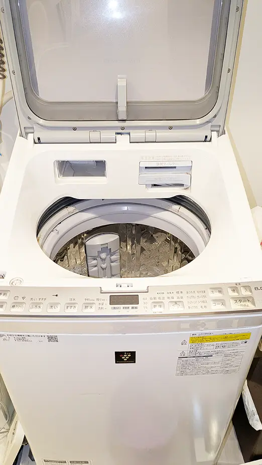 掃除が終わったあとの洗濯機